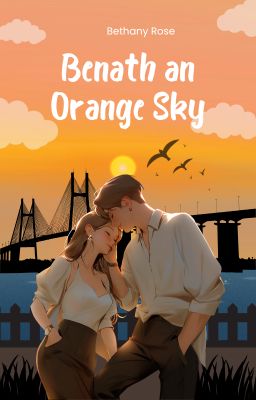 Beneath an orange sky