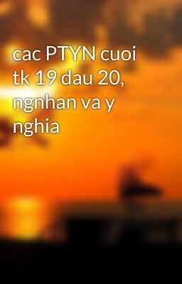 cac PTYN cuoi tk 19 dau 20, ngnhan va y nghia