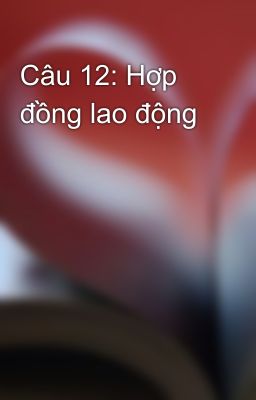 Câu 12: Hợp đồng lao động