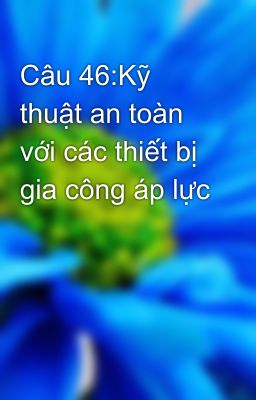 Câu 46:Kỹ thuật an toàn với các thiết bị gia công áp lực