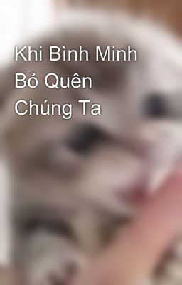Khi Bình Minh Bỏ Quên Chúng Ta