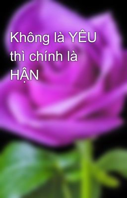 Không là YÊU thì chính là HẬN