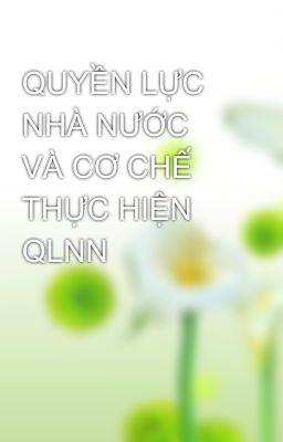 QUYỀN LỰC NHÀ NƯỚC VÀ CƠ CHẾ THỰC HIỆN QLNN